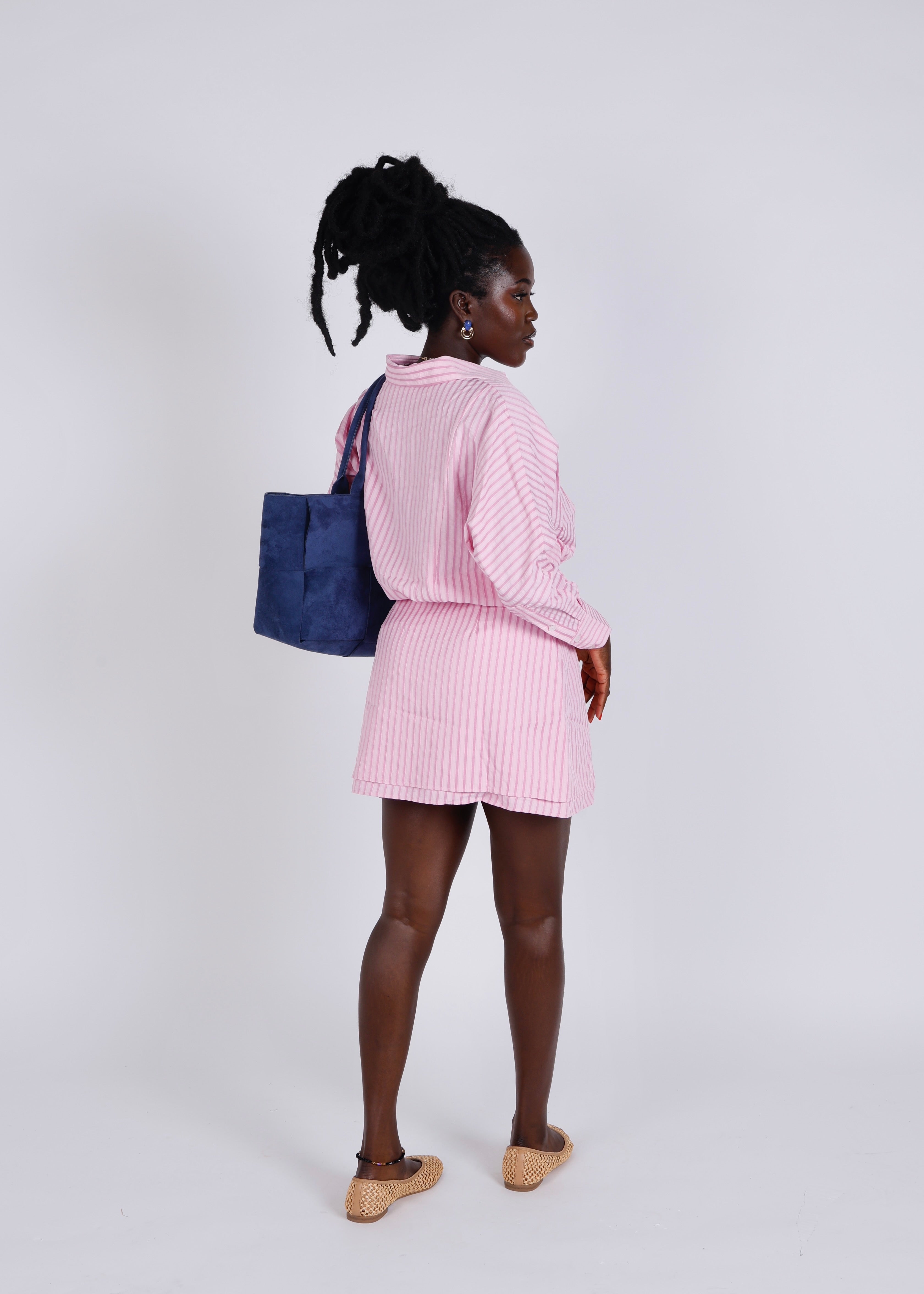 Hourglass Cinched Shirt Dress - 'Raya' | Pink