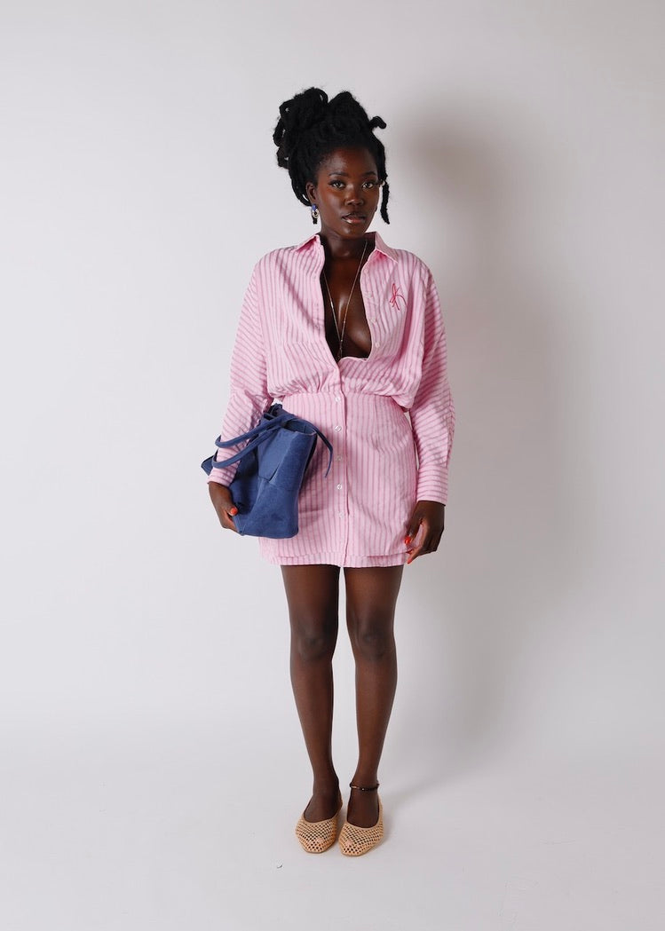 Hourglass Cinched Shirt Dress - 'Raya' | Pink
