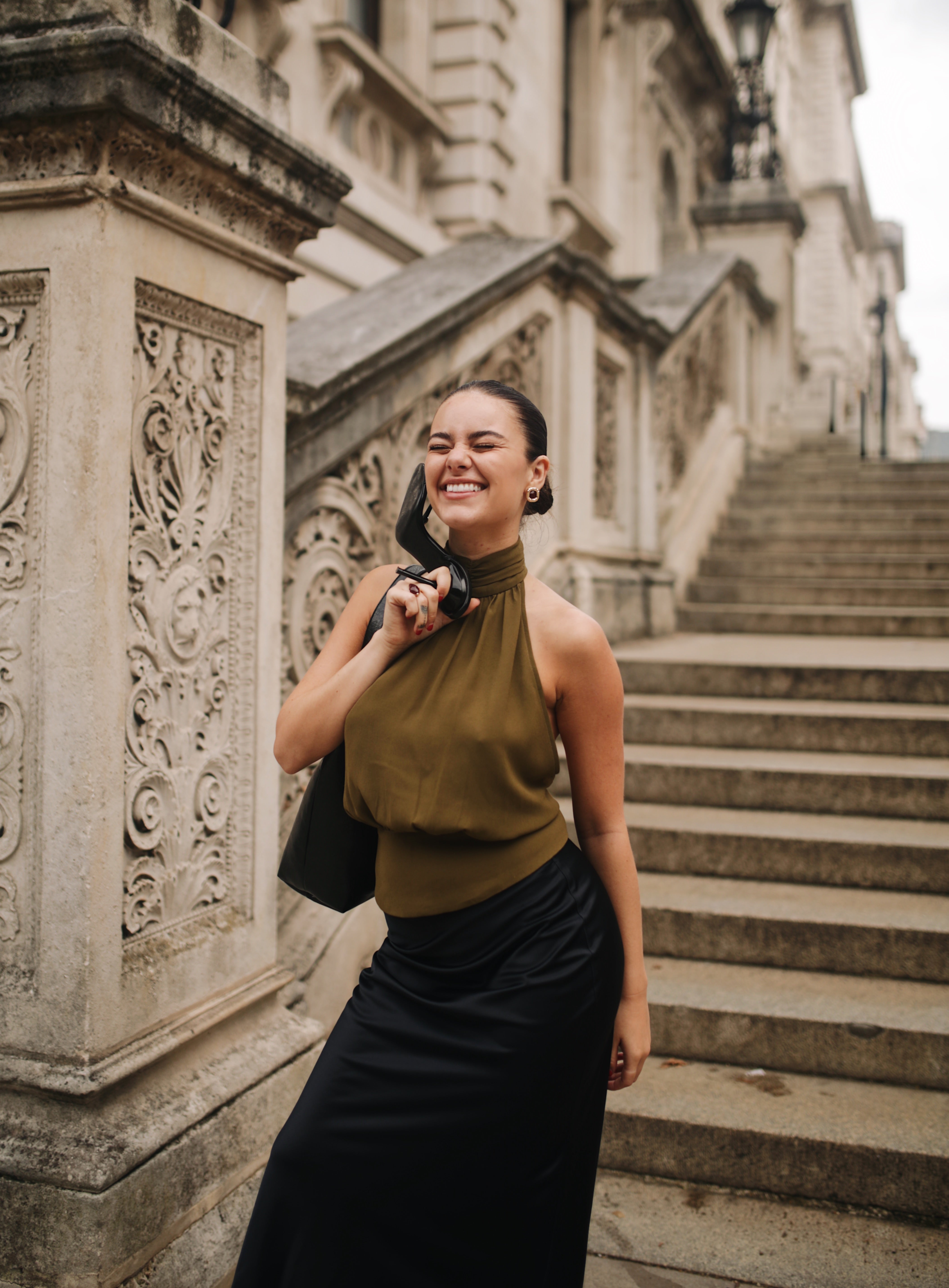 LIMITED EDITION: Chiffon Tieback Halter Top - 'Yuni' | Olive