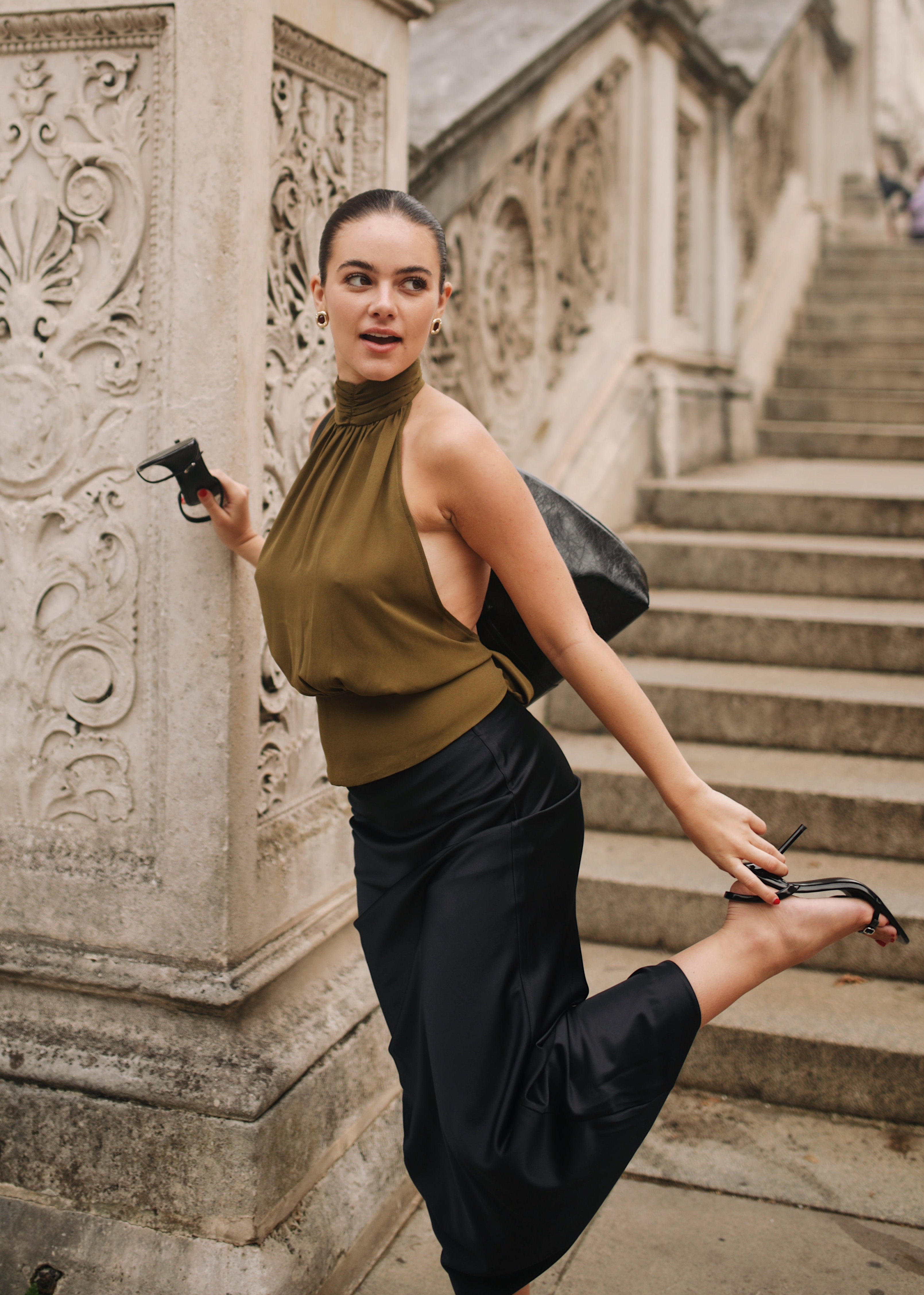 LIMITED EDITION: Chiffon Tieback Halter Top - 'Yuni' | Olive