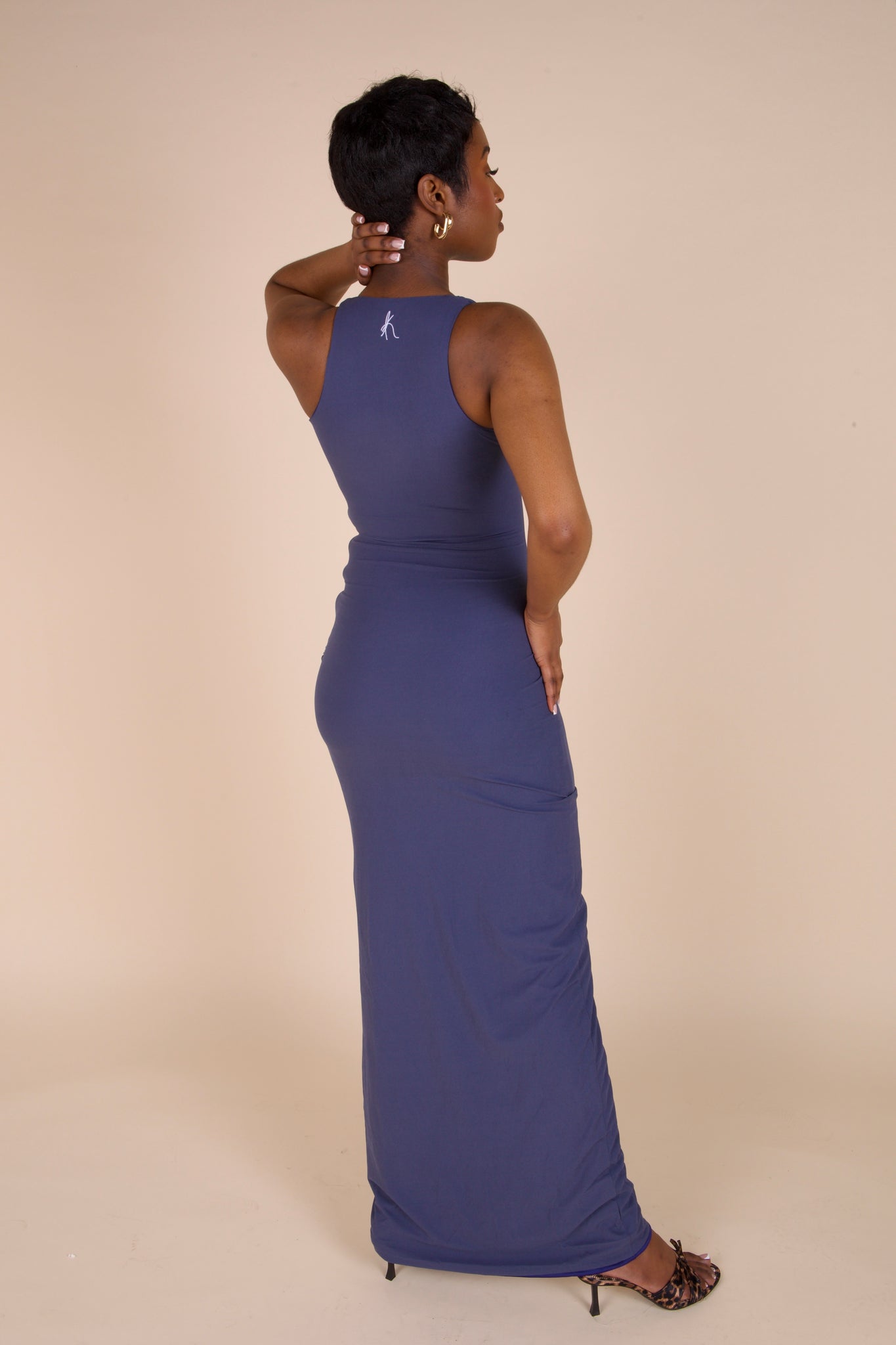 Shell Cup Maxi Dress - 'Marina' | Navy