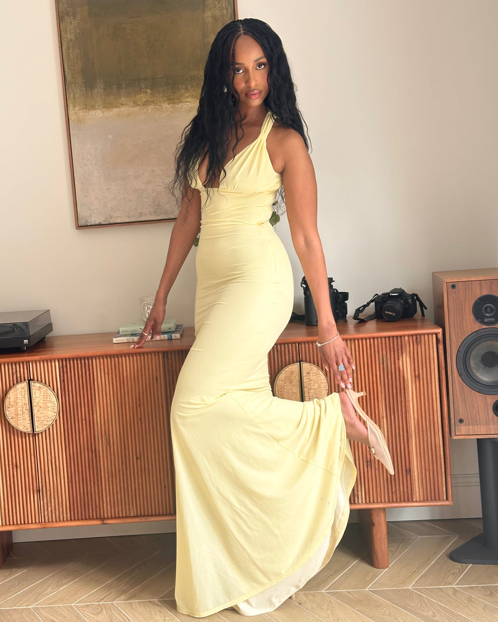 Shell Cup Maxi Dress - 'Andy' | Butter Yellow