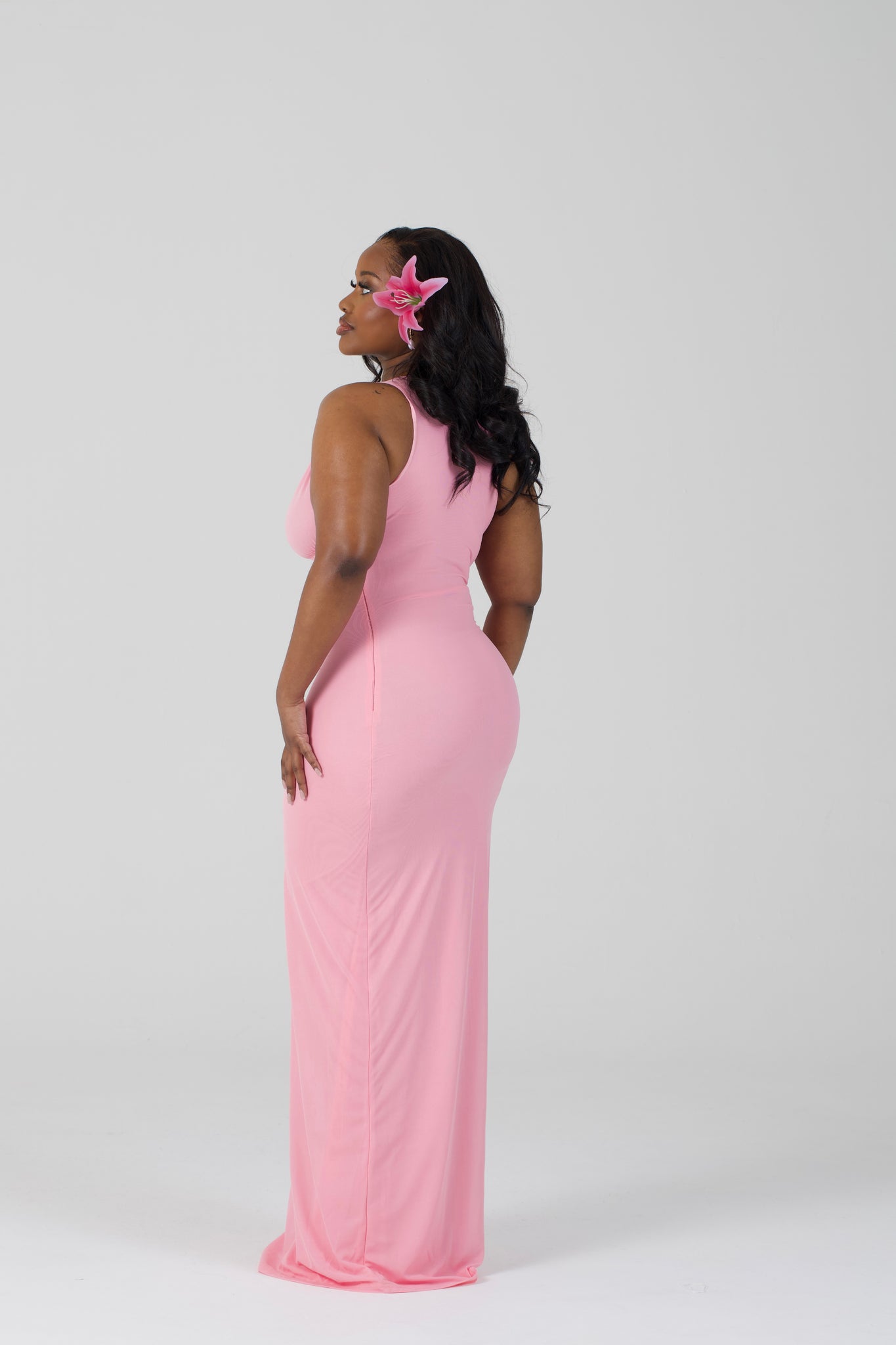 Shell Cup Maxi Dress - 'Camille' | Pink