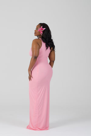 Shell Cup Maxi Dress - 'Camille' | Pink