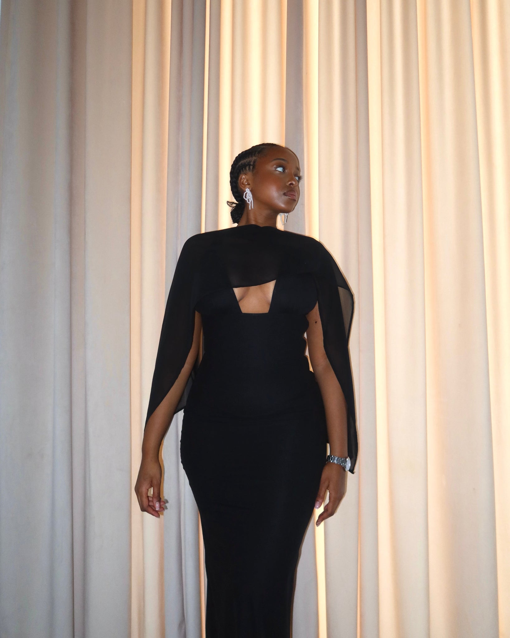 Elevate Your Look - Black Chiffon Scarf