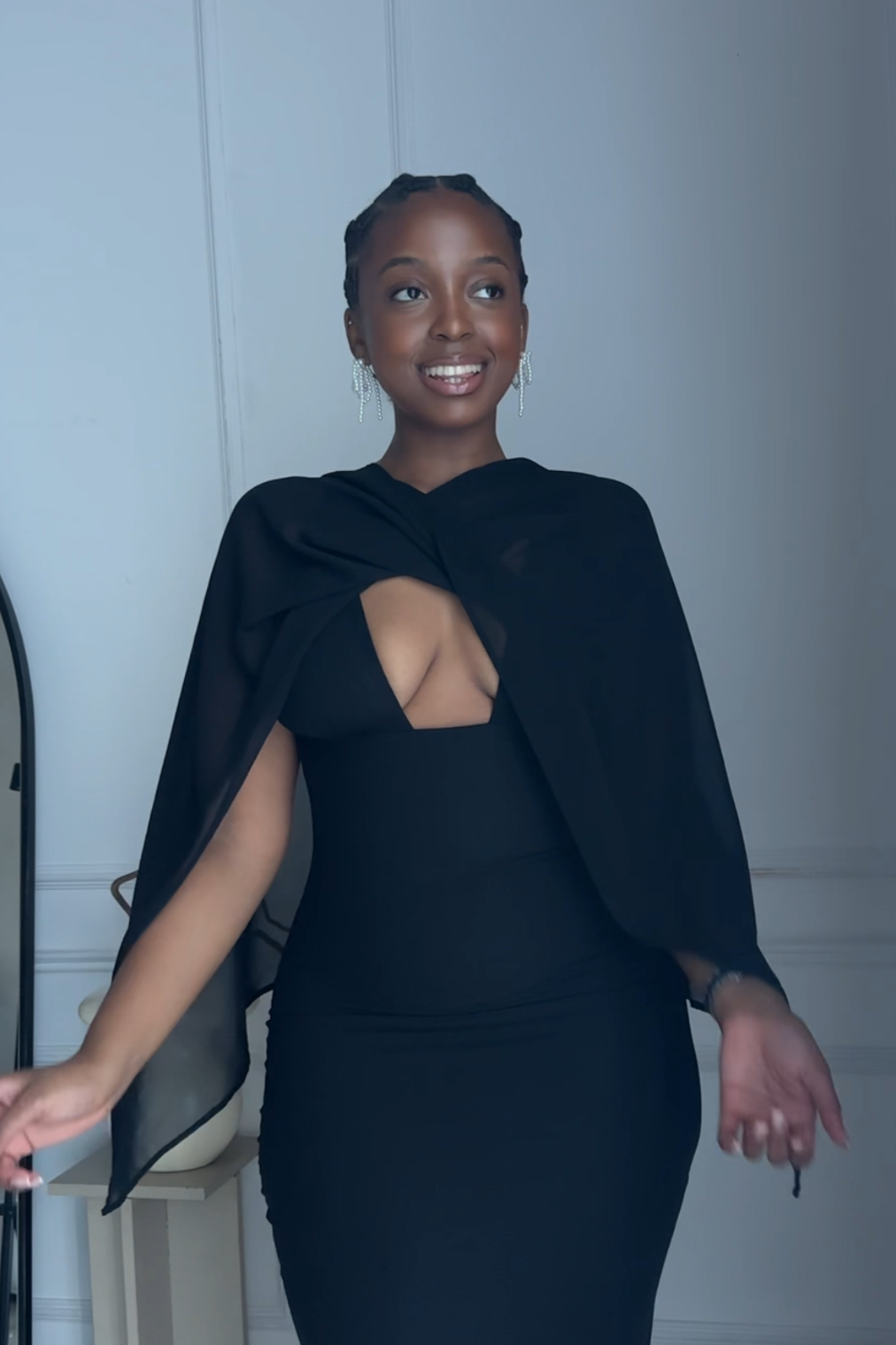 Elevate Your Look - Black Chiffon Scarf