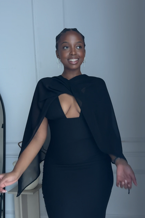 Elevate Your Look - Black Chiffon Scarf