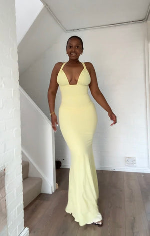 Shell Cup Maxi Dress - 'Andy' | Butter Yellow (Pre-Order)