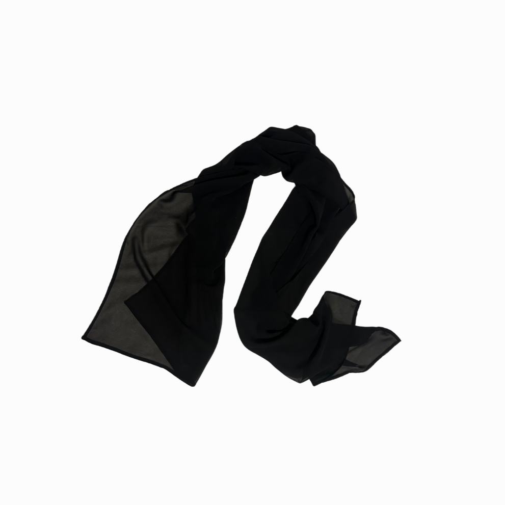 Elevate Your Look - Black Chiffon Scarf
